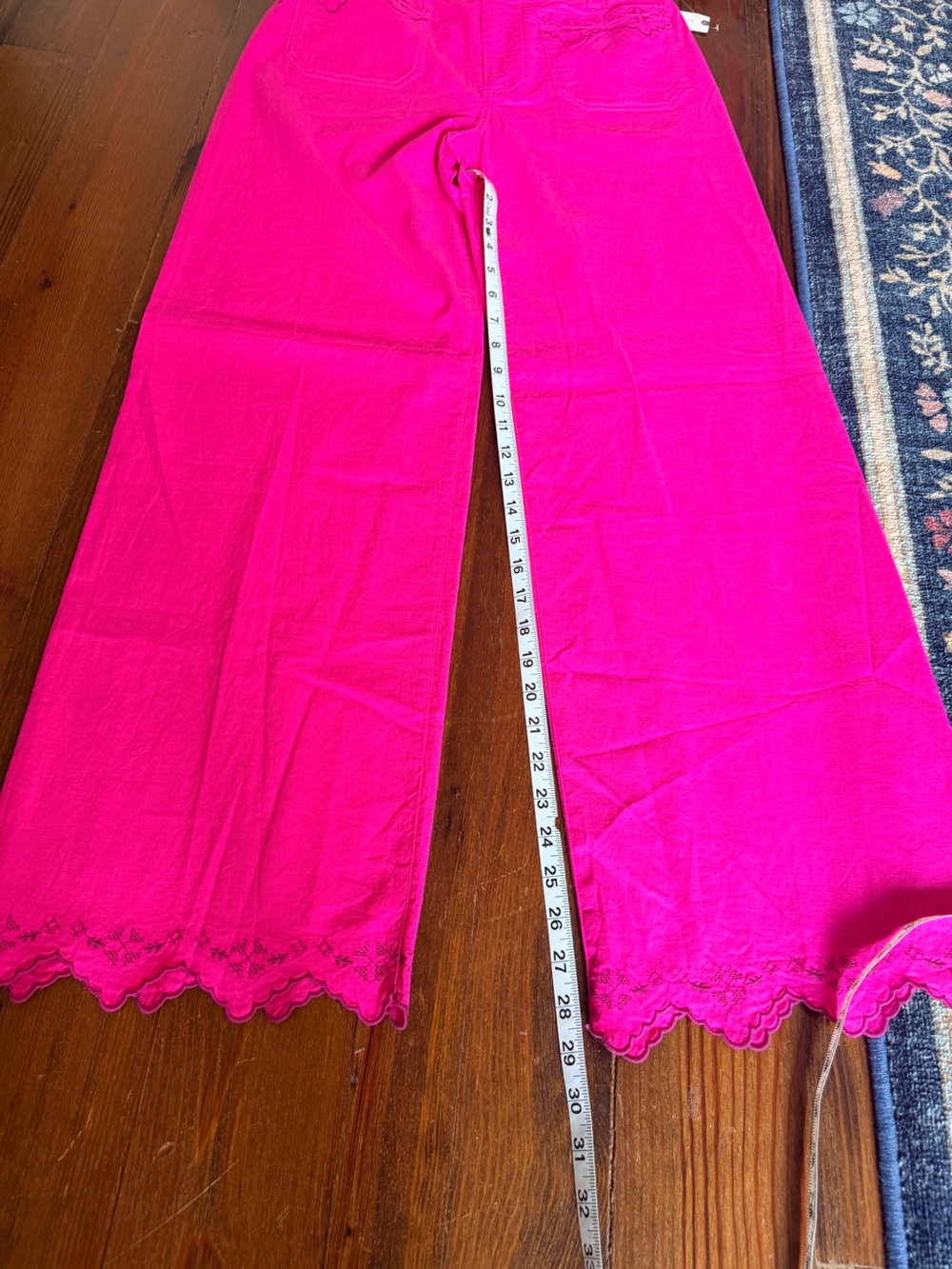 NWT Anthropologie Maeve Colette High Rise Wide Leg Linen Embroidered Pants - Picture 7 of 15